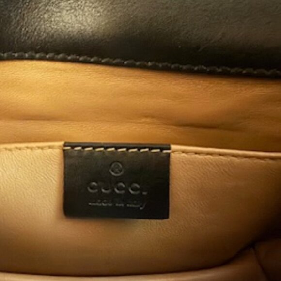 GUCCI BROADWAY PEARLY BEE SHOULDER BAG - BLACK LEATHER - Picture 5 of 5